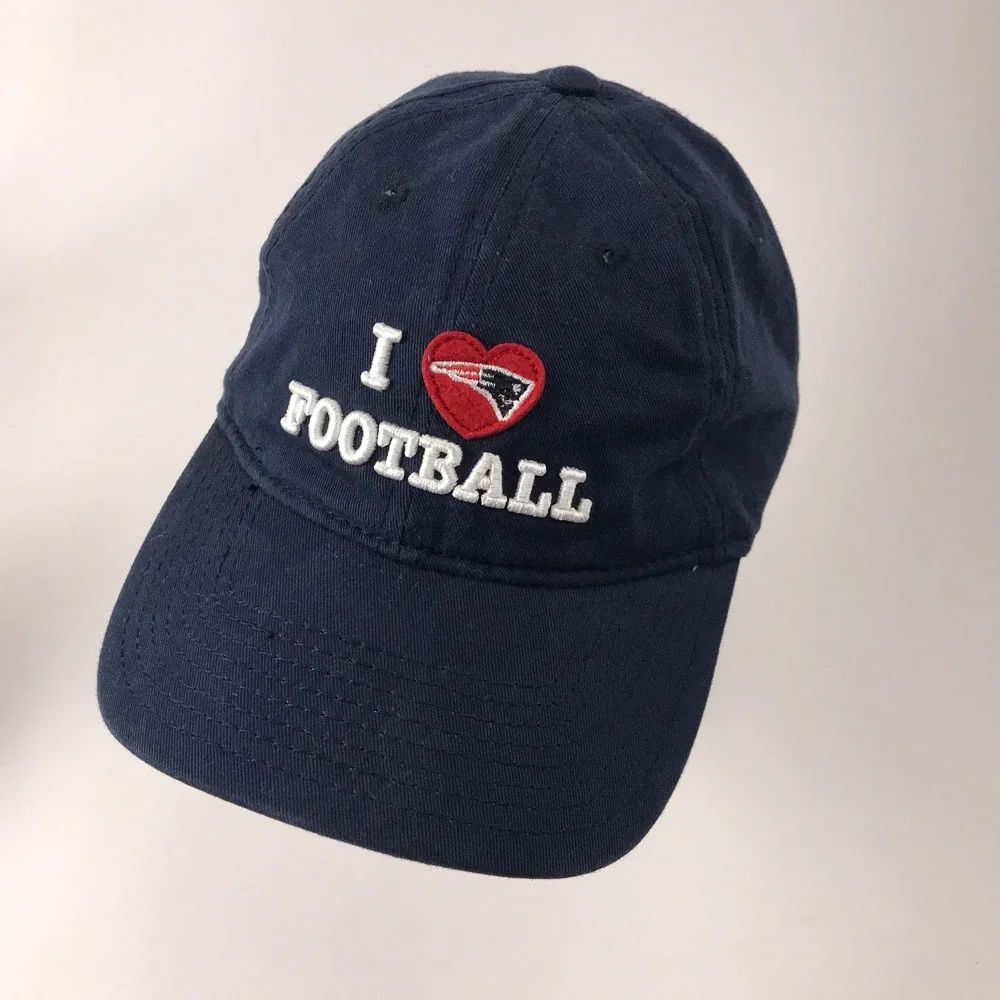 I Heart Love Football New England Patriots Blue Cotton Dad Cap